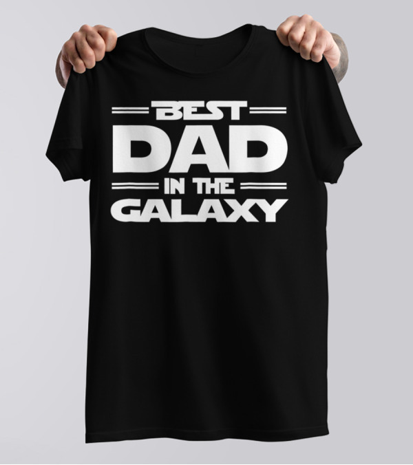 Best Dad In The Galaxy Funny SciFi 90s T-Shirt