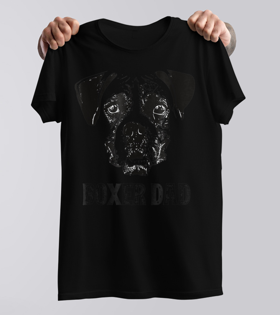 Boxer Dog Dad Boxer Dad Face T-Shirt