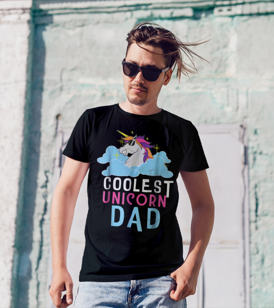 Coolest Unicorn Dad Father Parent Magical T-Shirt