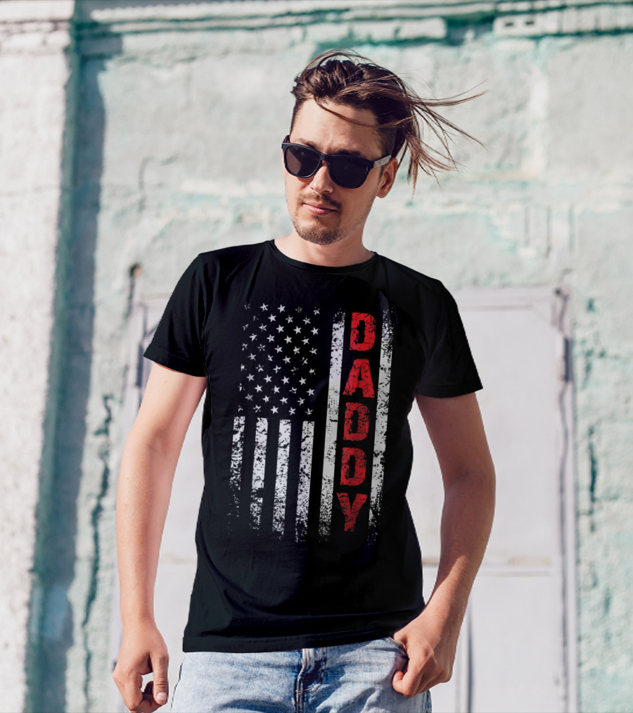 Daddy American Flag Patriotic Dad T-Shirt