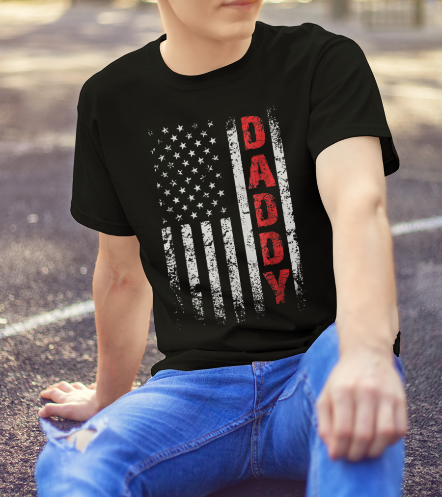 Daddy American Flag Patriotic Dad T-Shirt