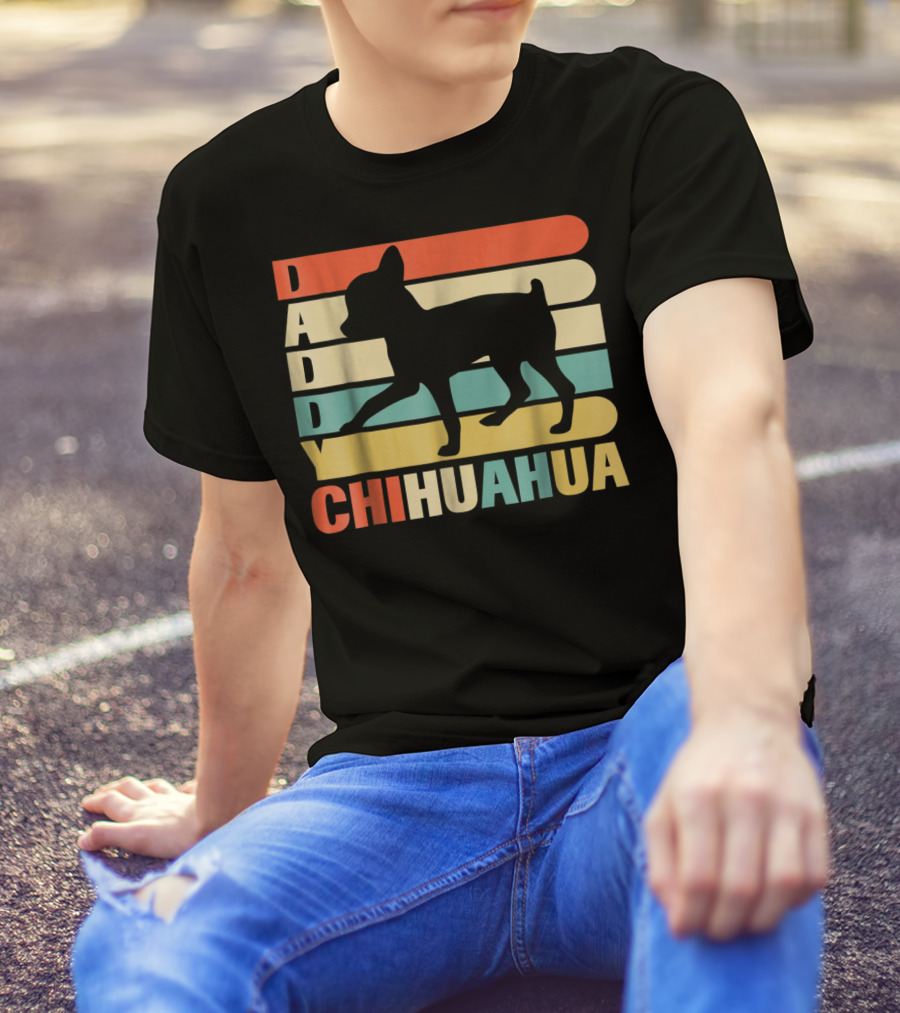 Daddy Chihuahua Vintage Love Dog80 Retro T-Shirt