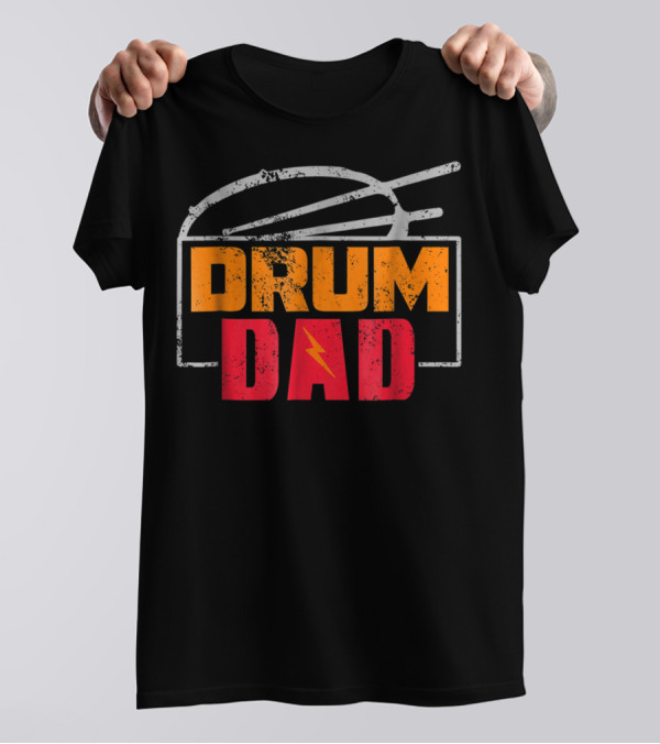 Distressed Drum Drum Dad Drumming Sticks Electric Bolt T-Shirt