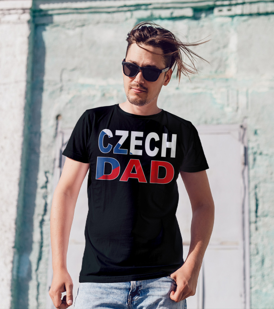 Czech Dad Czechoslovakian Flag Colors T-Shirt