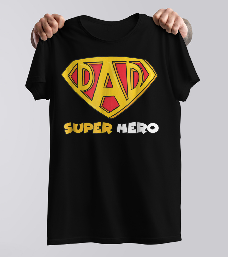 DAD Superhero Iconic Symbol Bold Text Superman T-Shirt