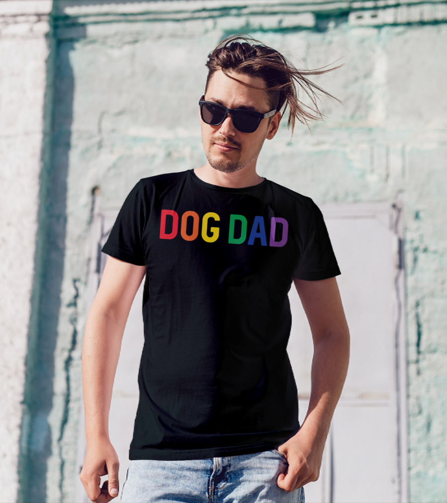 Dog Dad Rainbow Gay Pride T-Shirt