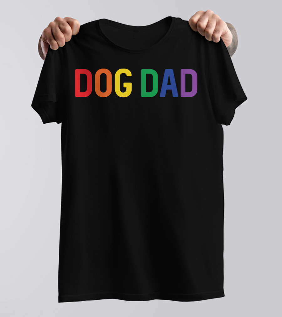 Dog Dad Rainbow Gay Pride T-Shirt