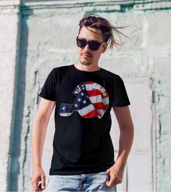 Tis The Season American Football Helmet With Flag Design Sports Fan T-Shirt