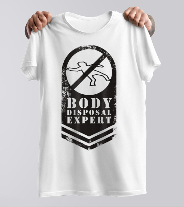 Angry Protective Dad Body Disposal Expert Iconic Shield T-Shirt