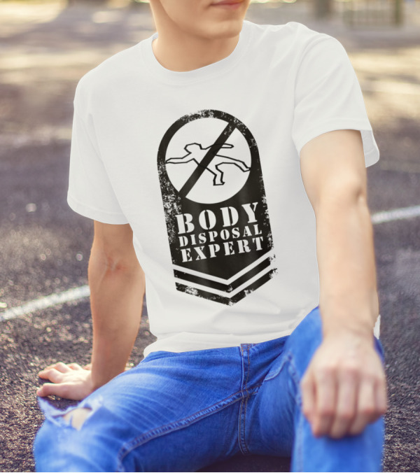 Angry Protective Dad Body Disposal Expert Iconic Shield T-Shirt