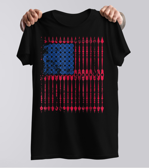 Archery Arrows American Flag Vintage Mom Dad T-Shirt