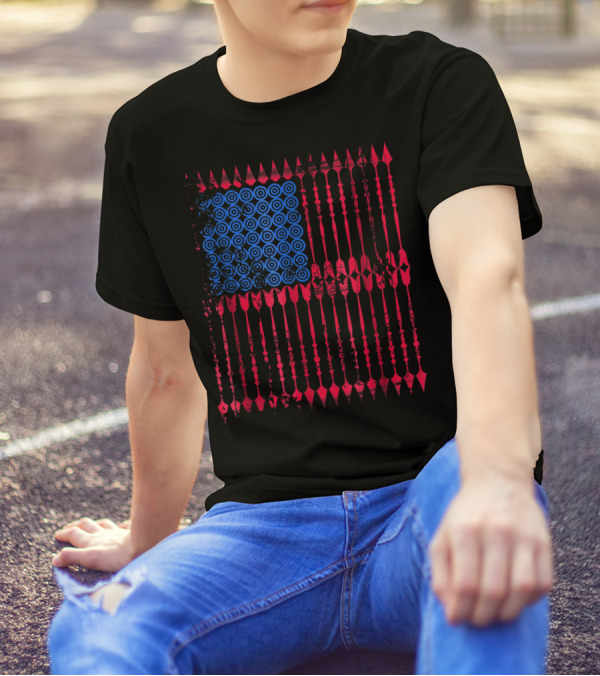Archery Arrows American Flag Vintage Mom Dad T-Shirt