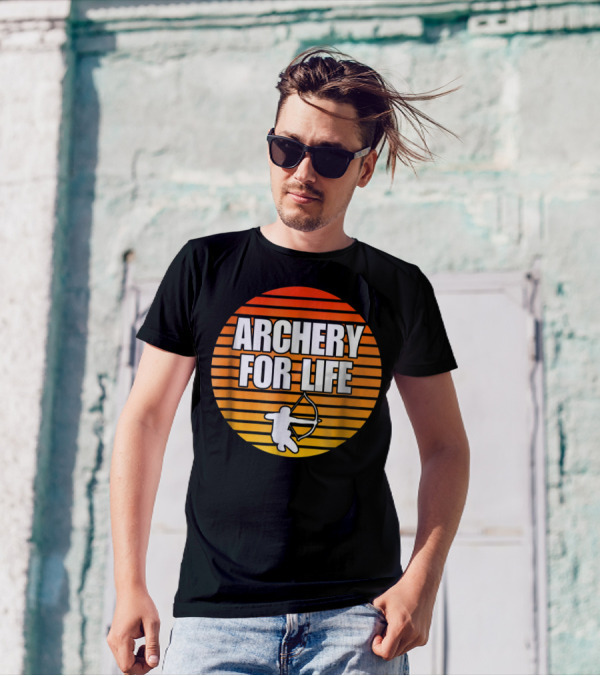 Archery For Life Sunset Silhouette Bow And Arrow T-Shirt