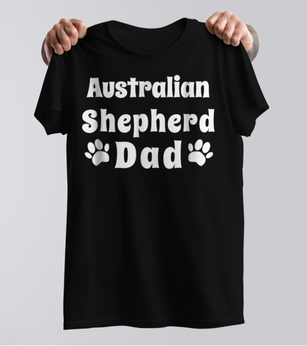 Australian Shepherd Dad Paw Prints T-Shirt