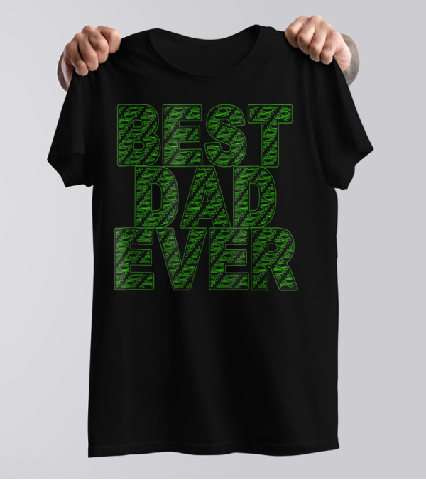 Best Dad Ever Green Circuit Pattern Tech T-Shirt