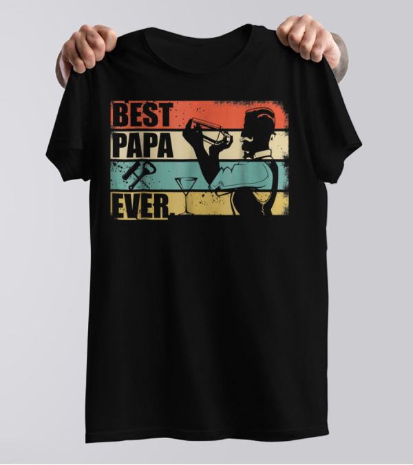 BEST PAPA BARTENDER EVER VINTAGE STYLE 35 T-Shirt