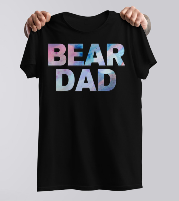 Bear Dad Pastel Text T-Shirt