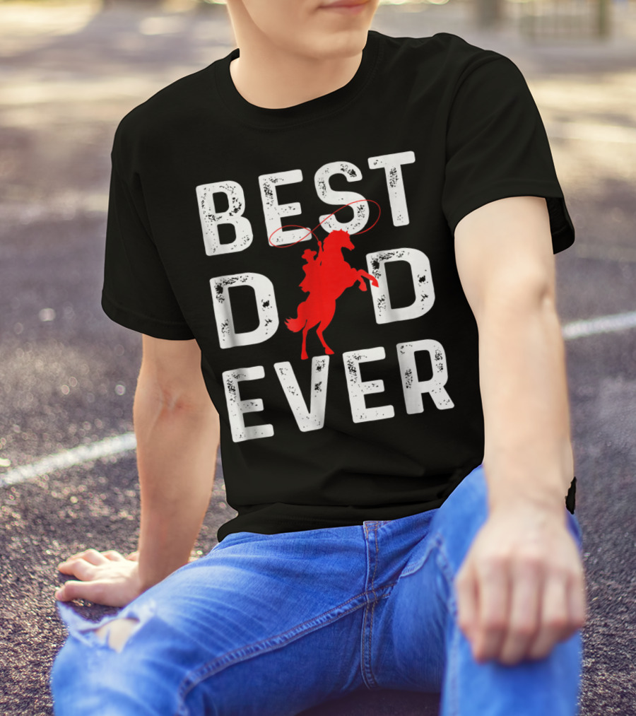 Best Dad Ever Cowboy Rider Iconic T-Shirt