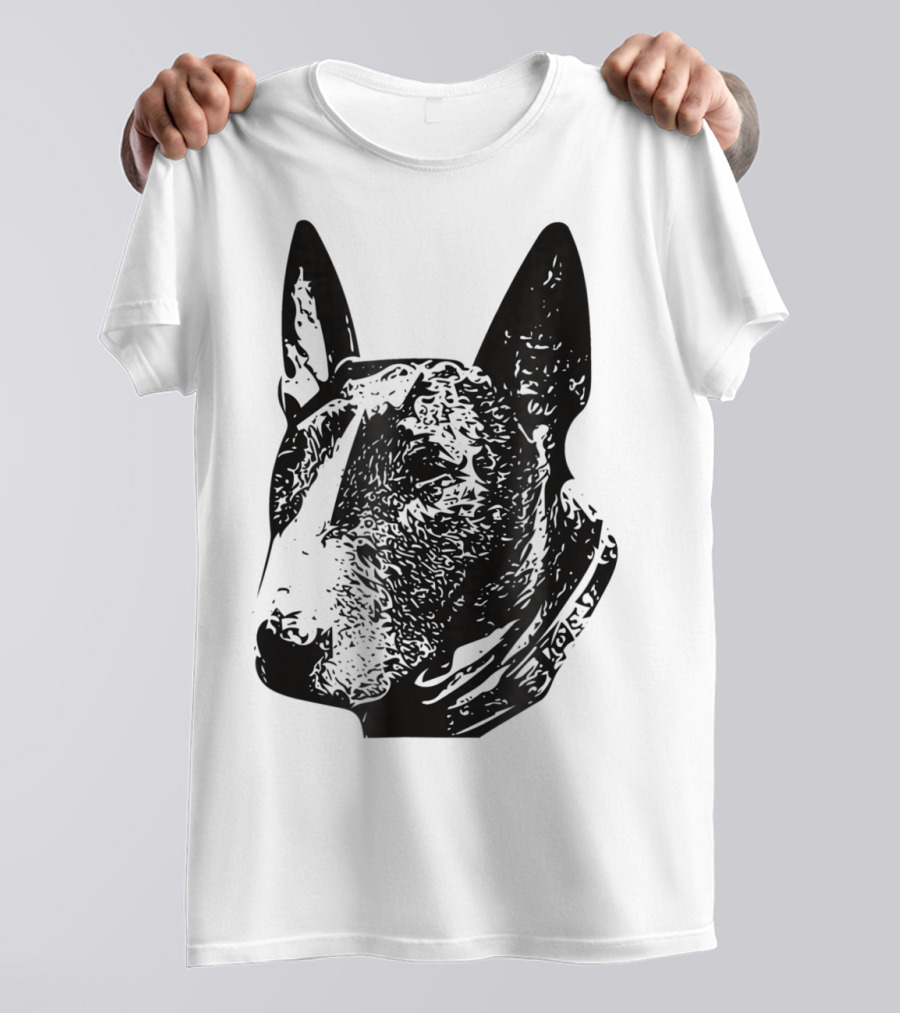 Brindle Bull Terrier Dog Mom Or Dad Head T-Shirt