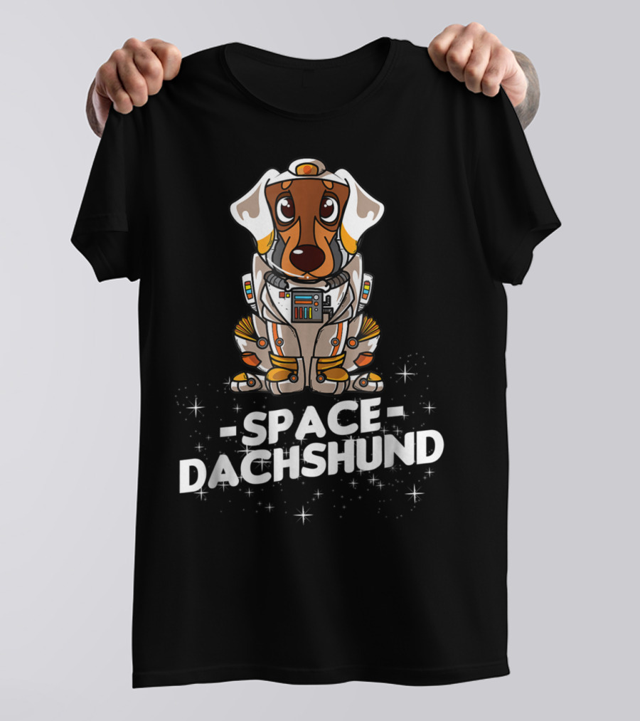 Space Dachshund In Christmas Suit T-Shirt