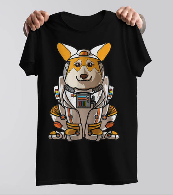 Christmas Space Welsh Corgi Astronaut Suit Dog T-Shirt