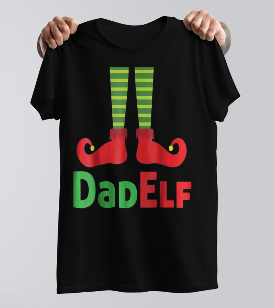 Dad Elf Christmas Family Matching Pajama Party T-Shirt