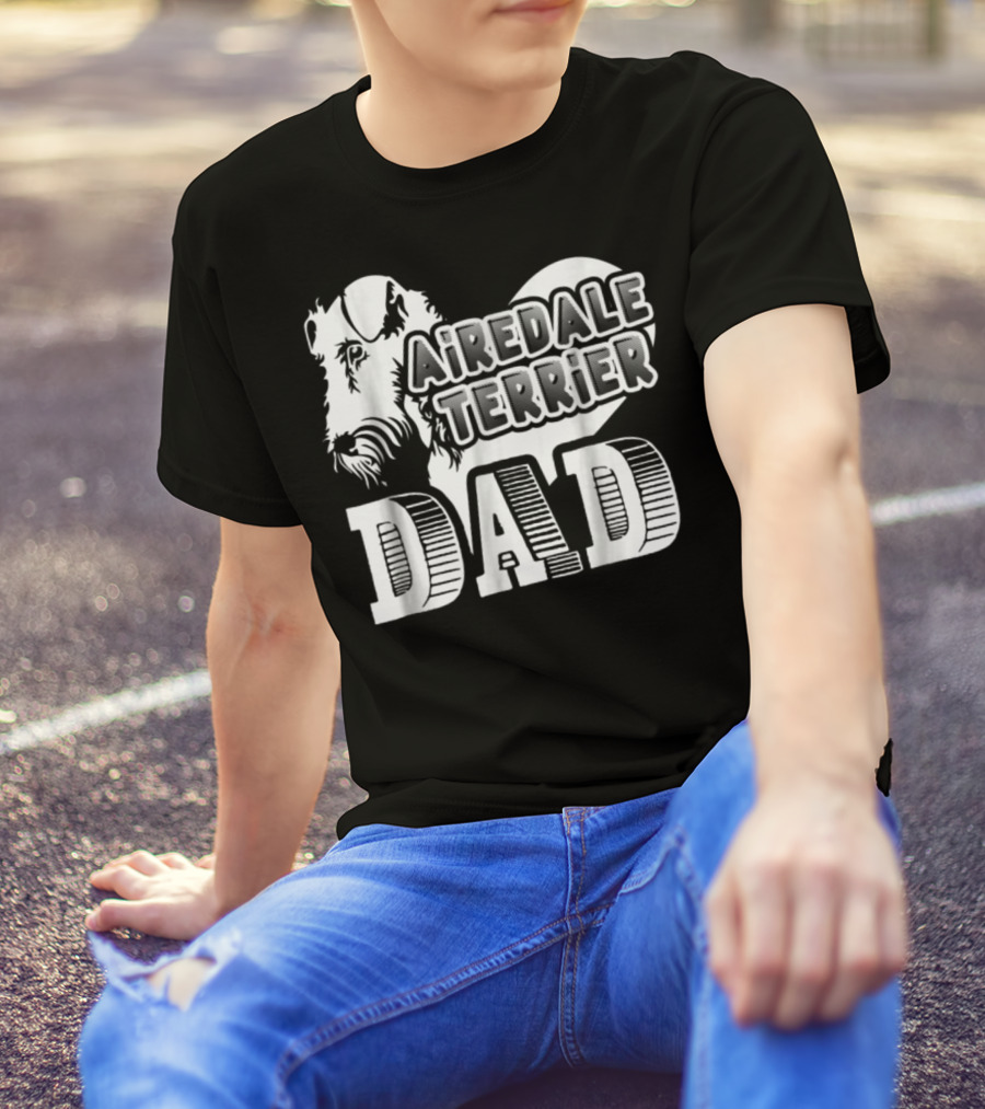 Airedale Terrier Dad Heart T-Shirt