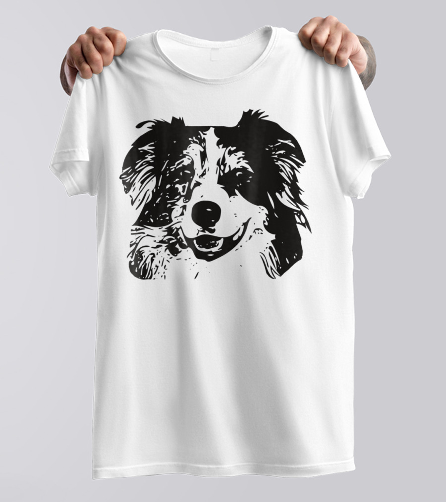 Australian Shepherd Dog Mom Or Dad Happy Face T-Shirt