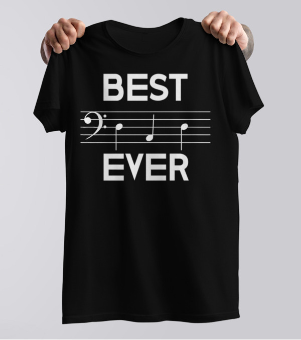 BEST DAD EVER MUSIC BASS CLEF NOTE CLEF STAFF COMPOSITION T-Shirt