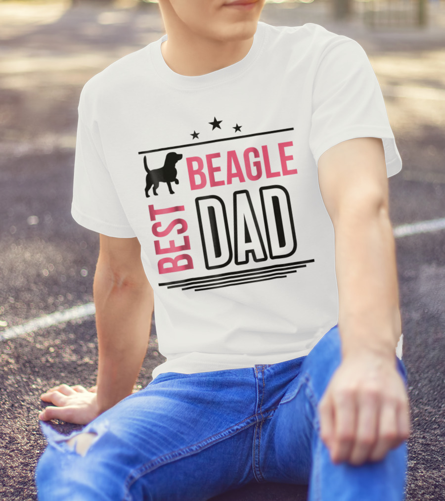 BEST BEAGLE DAD SILHOUETTE STARS T-Shirt