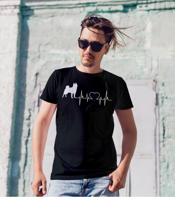 Akita Dog Heartbeat Line 83 T-Shirt