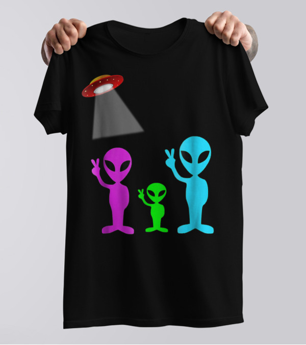 Alien Visitors Fun Space Science Wear Lt88 Peaceful Encounters T-Shirt