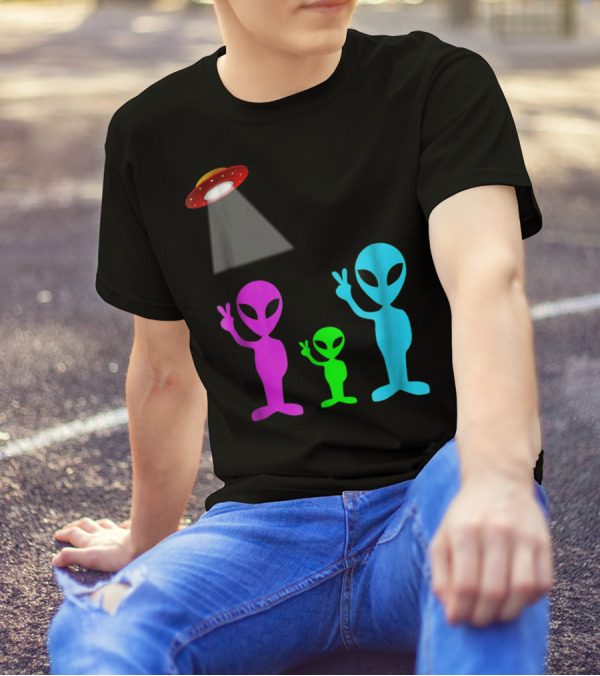 Alien Visitors Fun Space Science Wear Lt88 Peaceful Encounters T-Shirt