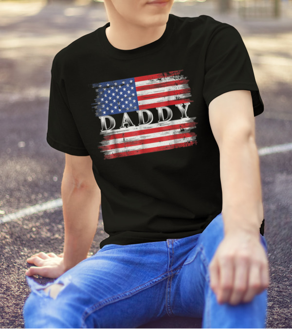 All American Daddy Patriotic 4th Of July Flag T-Shirt