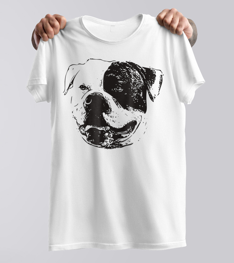 American Bulldog Dog Mom Or Dad Face T-Shirt