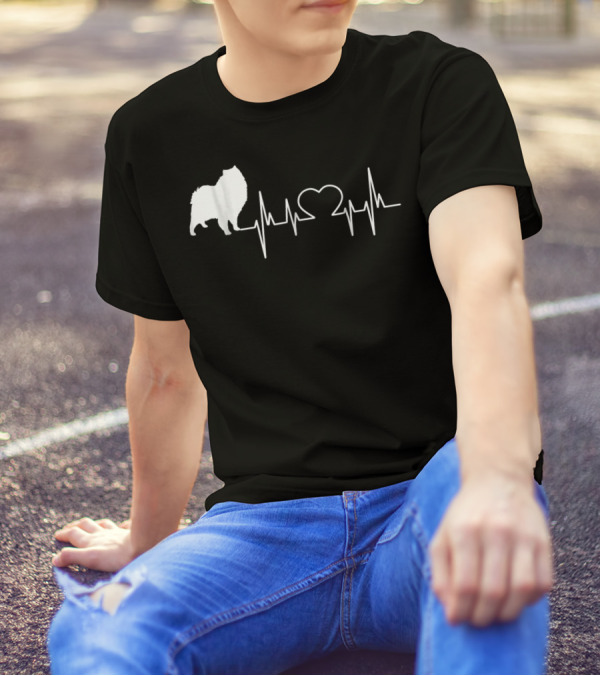 American Eskimo Dog Heartbeat Love 15 T-Shirt