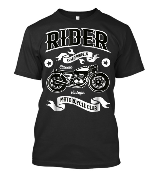 Rider Speed Wheels Classic Vintage Motorcycle Club American Vintage Motorcycles Biker Dad T-Shirt