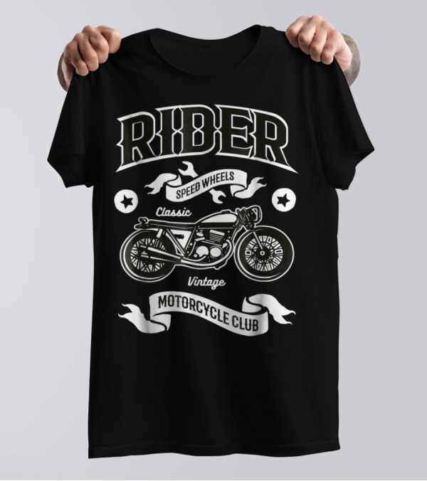 Rider Speed Wheels Classic Vintage Motorcycle Club American Vintage Motorcycles Biker Dad T-Shirt