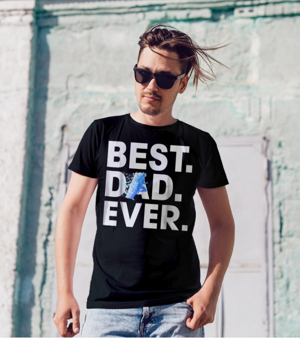 BEST DAD EVER RUNNING MOTIVATIONAL BLUE SPLASH T-Shirt