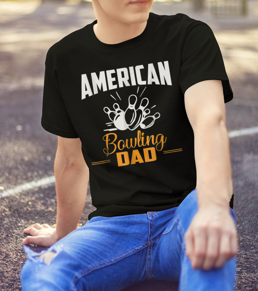 American Bowling Dad Bowler Dad 4th Of July T-Shirt