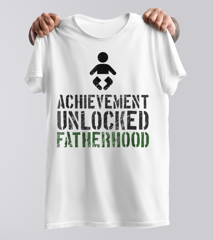 Achievement Unlocked Fatherhood Gamer Dad T-Shirt