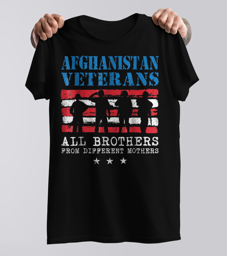 Afghanistan Veterans All Brothers From Different Mothers USA Dad Grandpa Veterans Day T-Shirt