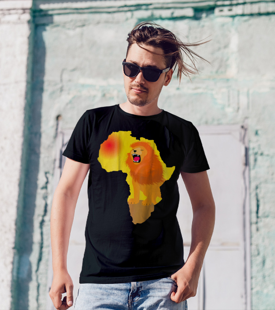 Africa Lion Map Big Five Safari Dad South Animals T-Shirt