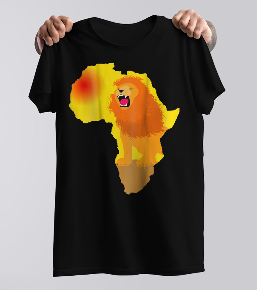 Africa Lion Map Big Five Safari Dad South Animals T-Shirt