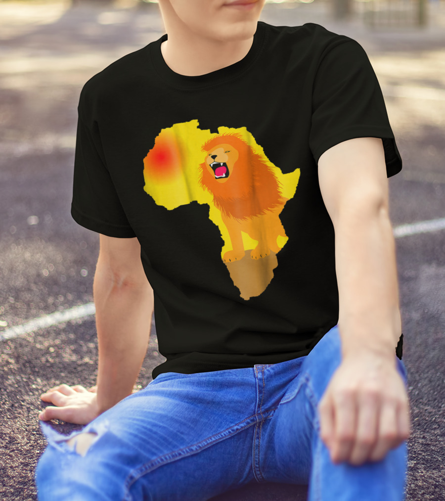 Africa Lion Map Big Five Safari Dad South Animals T-Shirt