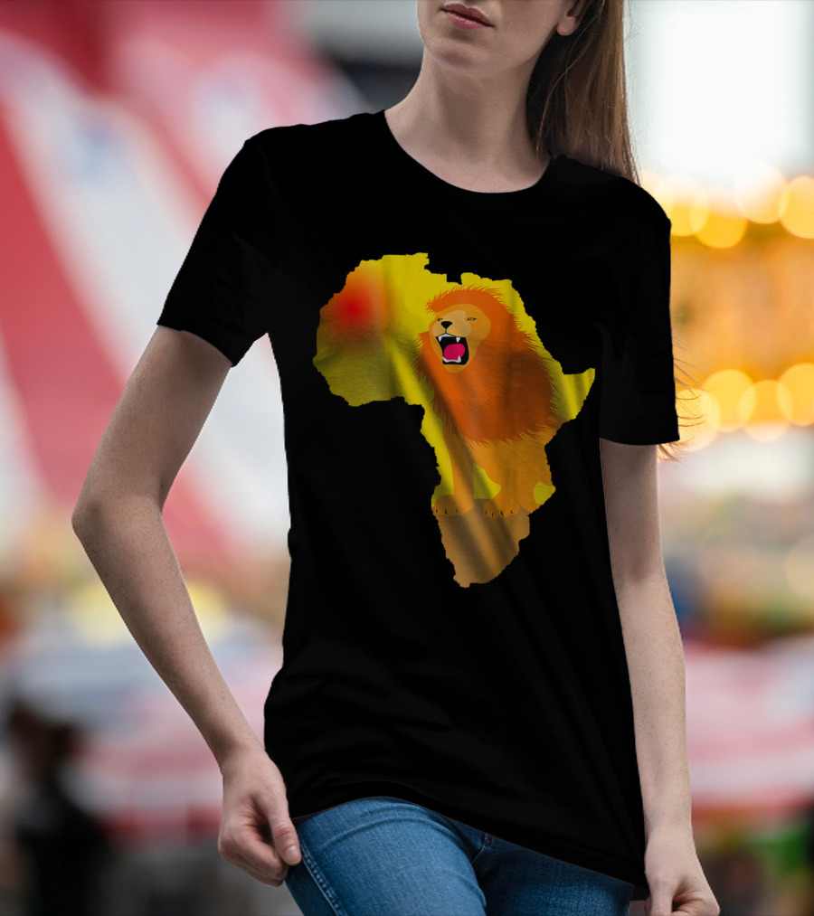 Africa Lion Map Big Five Safari Dad South Animals T-Shirt