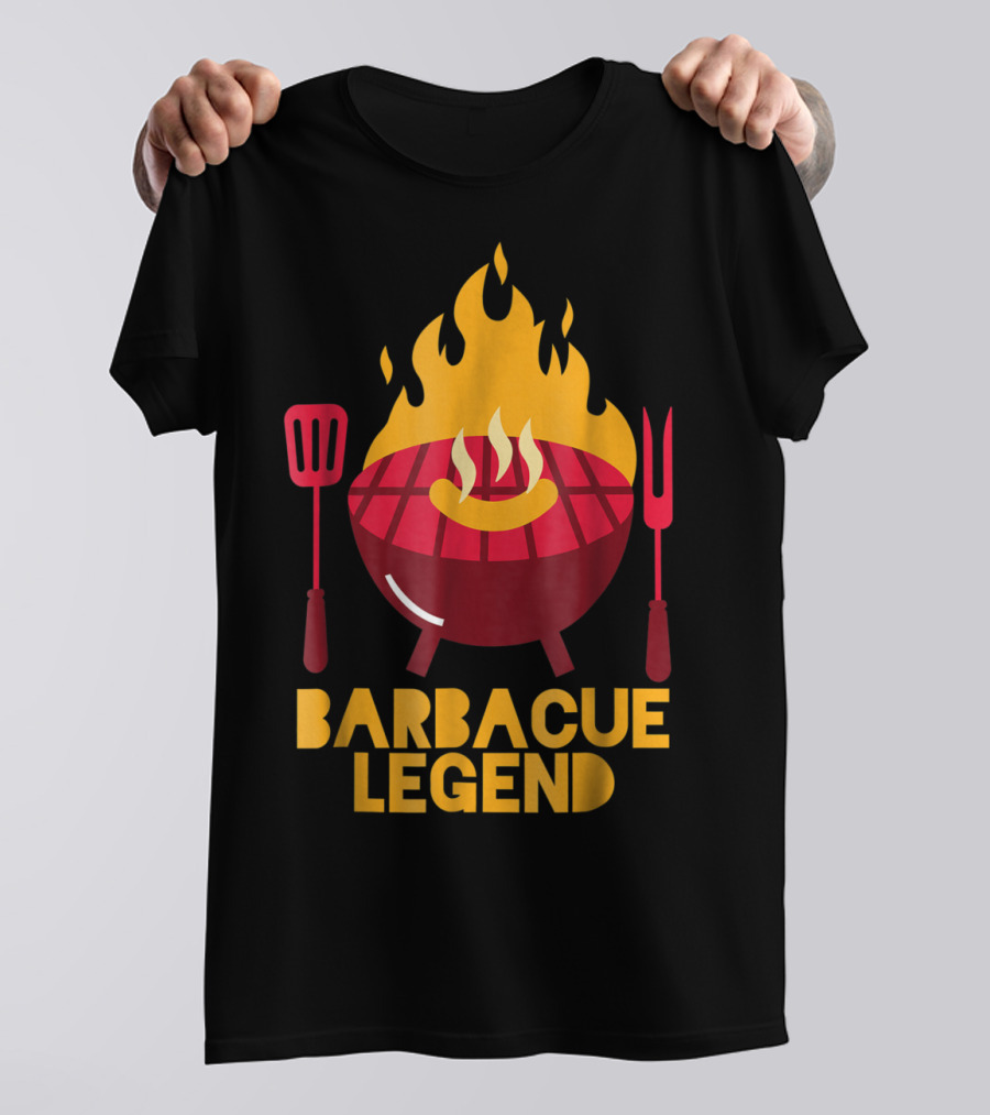 Barbecue Legend Hot BBQ Flaming Grill Grilling Dad62 T-Shirt