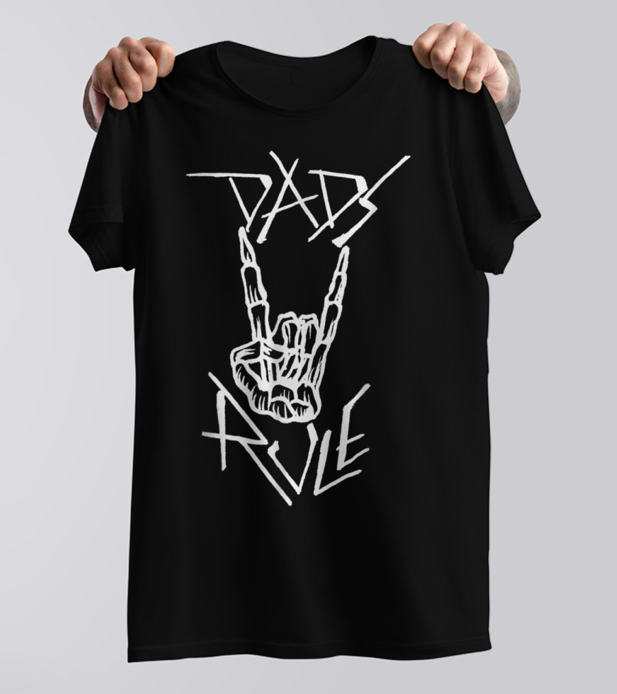 Best Dad Ever Dads Rule Rock Hand Symbol All Day65 T-Shirt