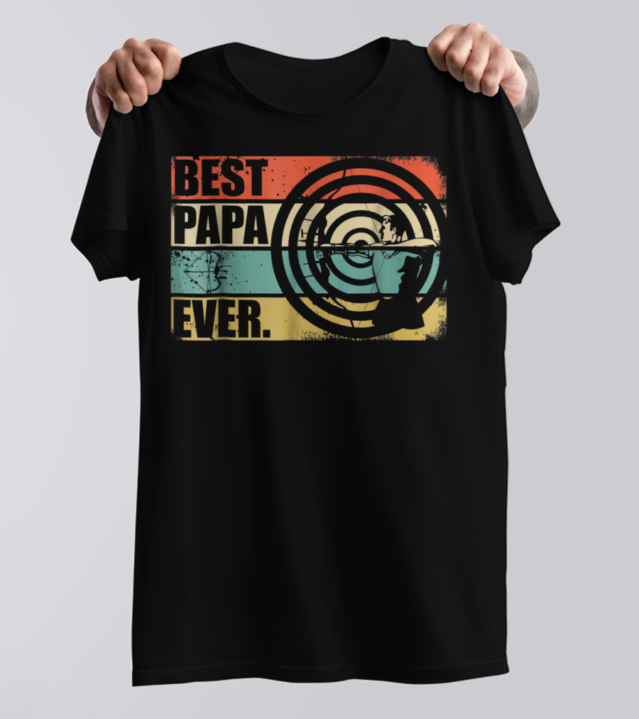 Best Papa Ever Archery Retro Target T-Shirt