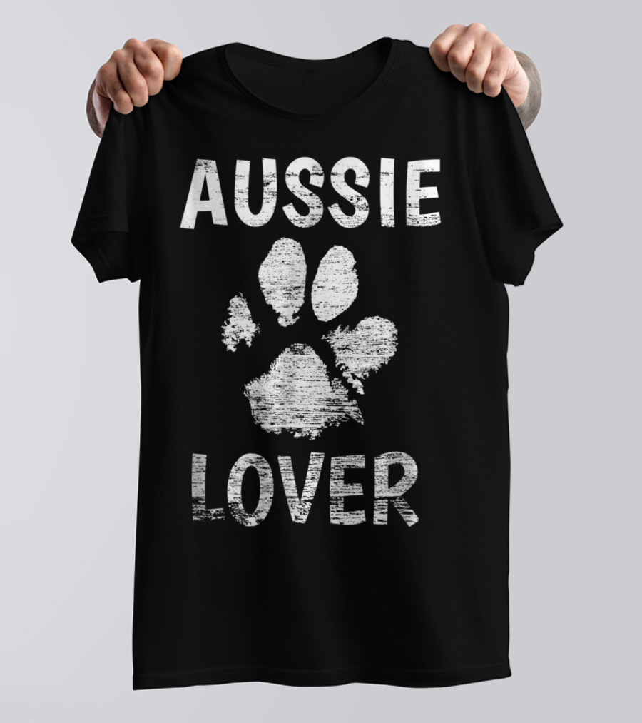 Aussie Dog Lover Australian Shepherd Paw Prints T-Shirt